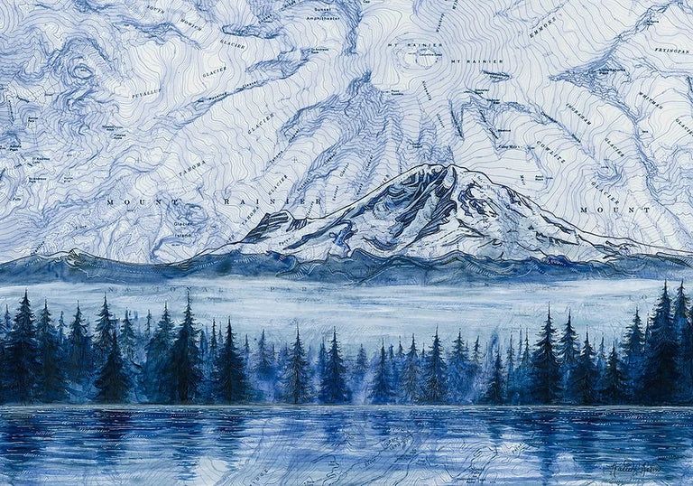 Mt. Rainier Morning, Size: 14"x11"
