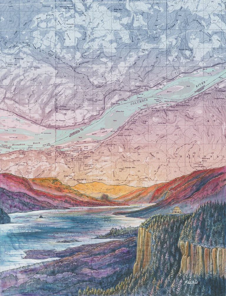 Columbia River Gorge, Size: 14"x11"