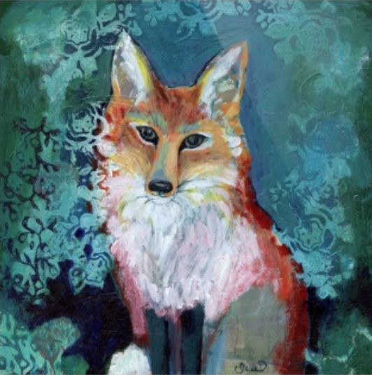 Shy Fox, Size: 8"x8"