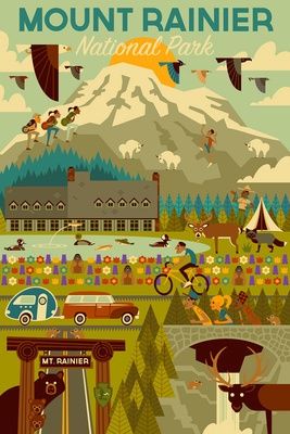 Mt. Rainier National Park Geometric