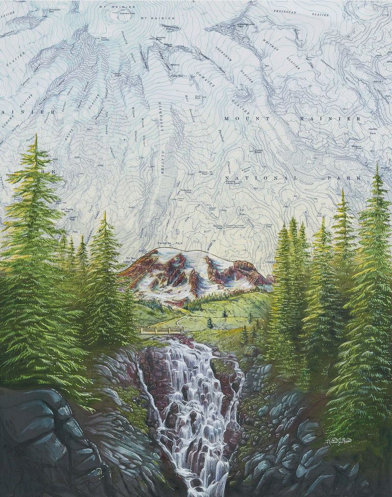 Myrtle Falls, Size: 11"x14"
