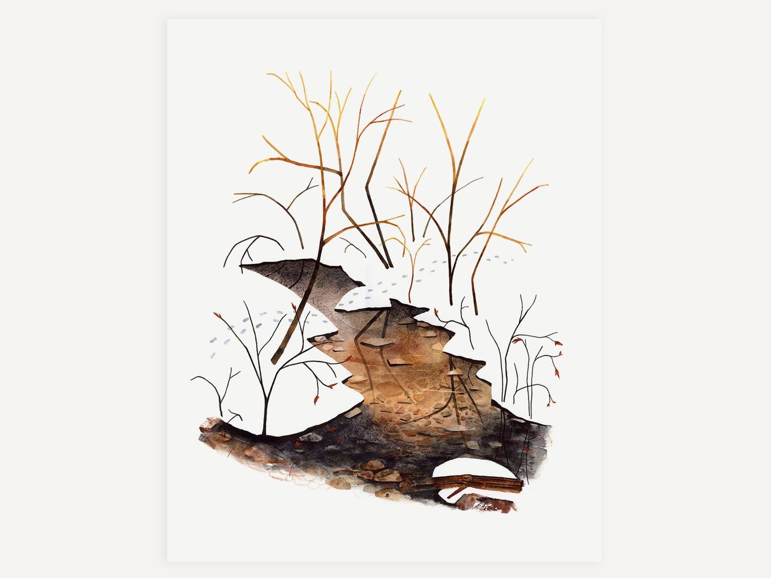 Snow on the Creek, Size: 8"x10"