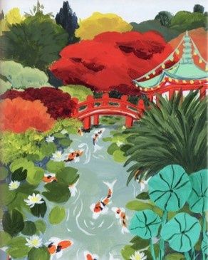 Japanese Garden, Size: 8"x10"