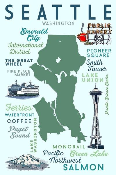 Seattle Typography and Icons
