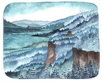 Columbia River House, Size: 10"x8"