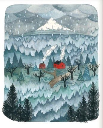 Two Mountain Homes, Size: 8"x10"