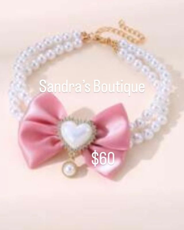 Double-Strand Pearl Necklace with Bow and Heart Pendant