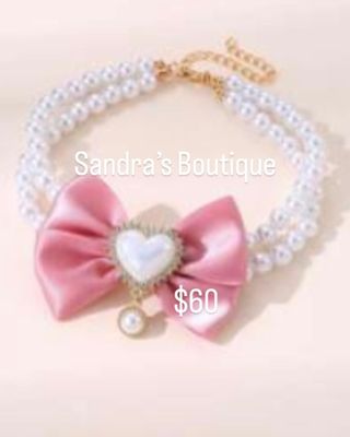 Double-Strand Pearl Necklace with Bow and Heart Pendant