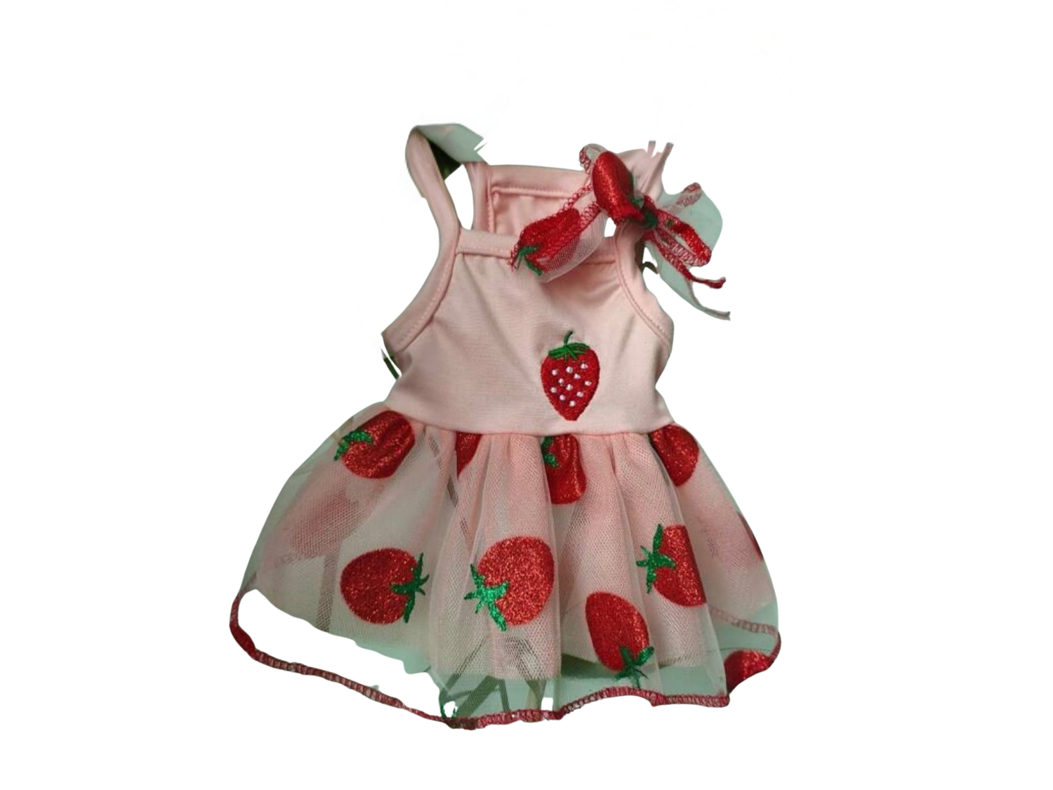 Red polka dot dress with lace accents