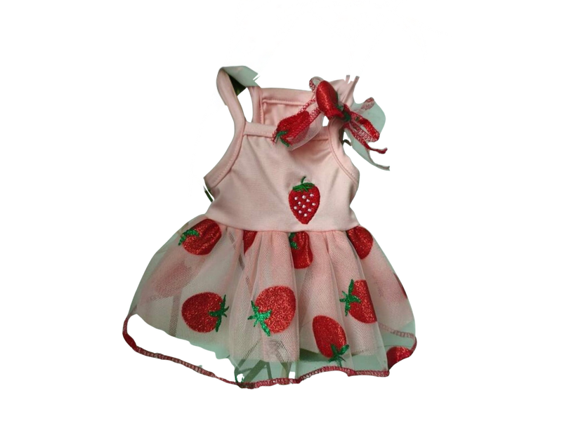 Red polka dot dress with lace accents