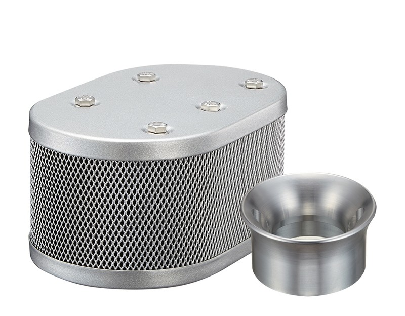 SILVER CLASSIC STYLE OVAL MESH AIR CLEANER HOUSING + SPR-1 FOR KADRON