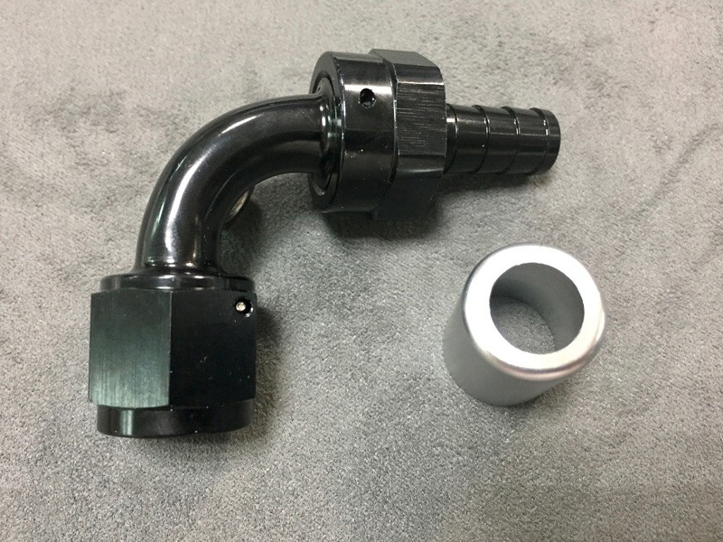 AN8 FITTING 90 DEGRSS FOR VW BREATHER TUBE AND OIL FILLER