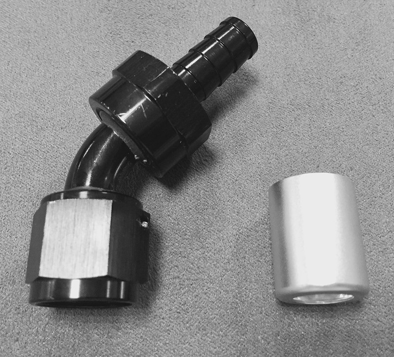 AN8 FITTING 45 DEGRSS FOR VW BREATHER TUBE AND OIL FILLER