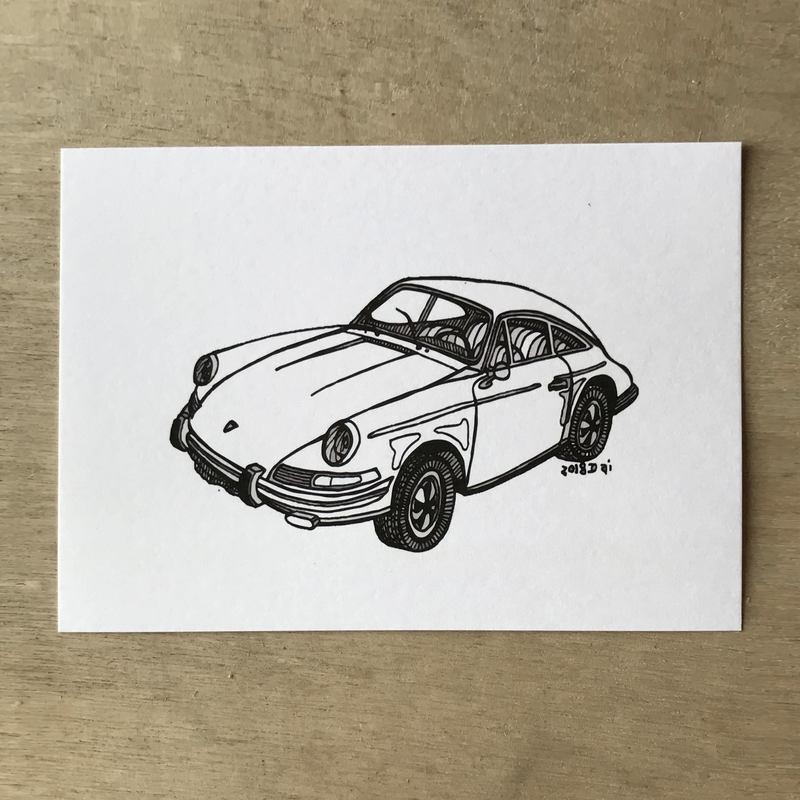 Hand Drawn Card, Hand Drawn Card: Porsche