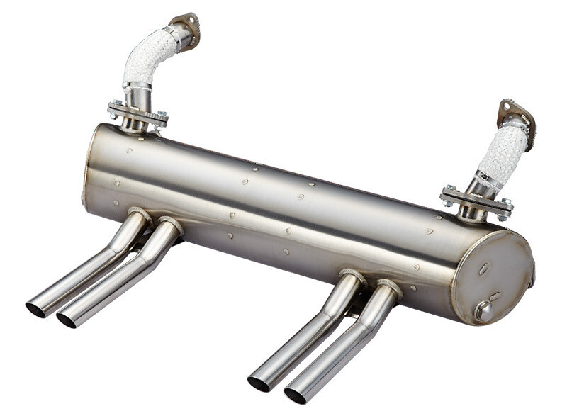 NARROWED ABARTH MUFFLER FOR EARLIER BEETLE WITH LATE TYPE 1 ENGINE,APRON WITHOUT CUT OUTS