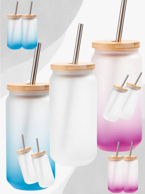 Personalisiertes Milchglas mit Bambusdeckel & Edelstahlstrohhalm - Selbstgestalten