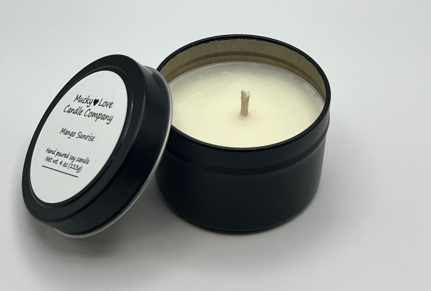 4 oz Hand Poured Soy Candle Tin- Citron &amp; Mandarin