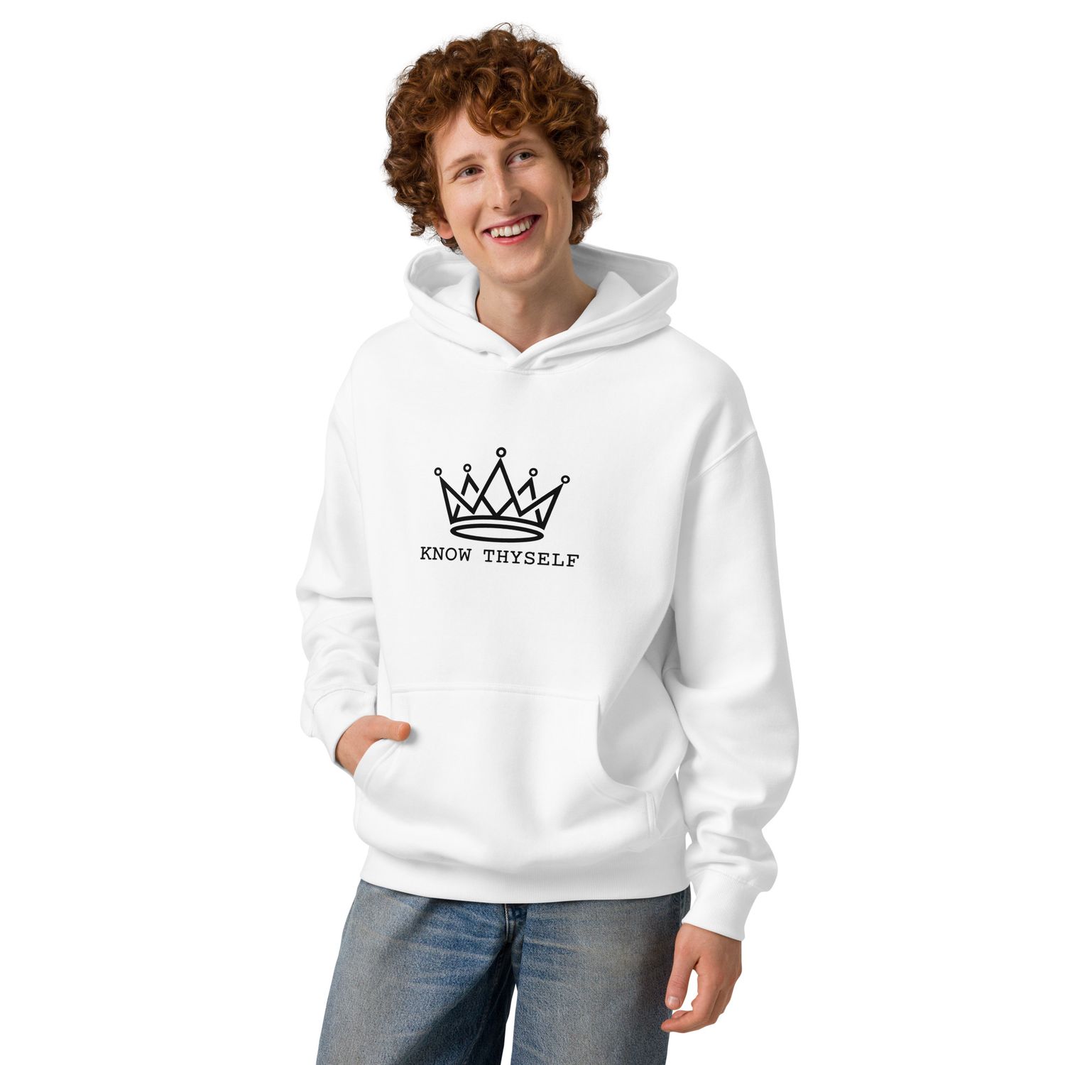 “Know Thyself Spiritual Streetwear Hoodie – White”