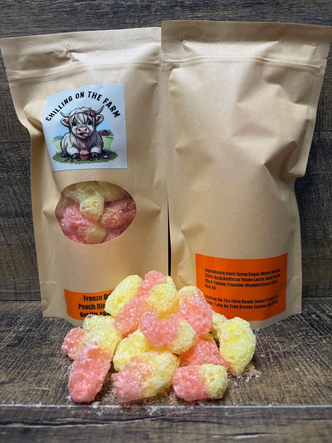 Freeze-Dried Peach Ring Bites