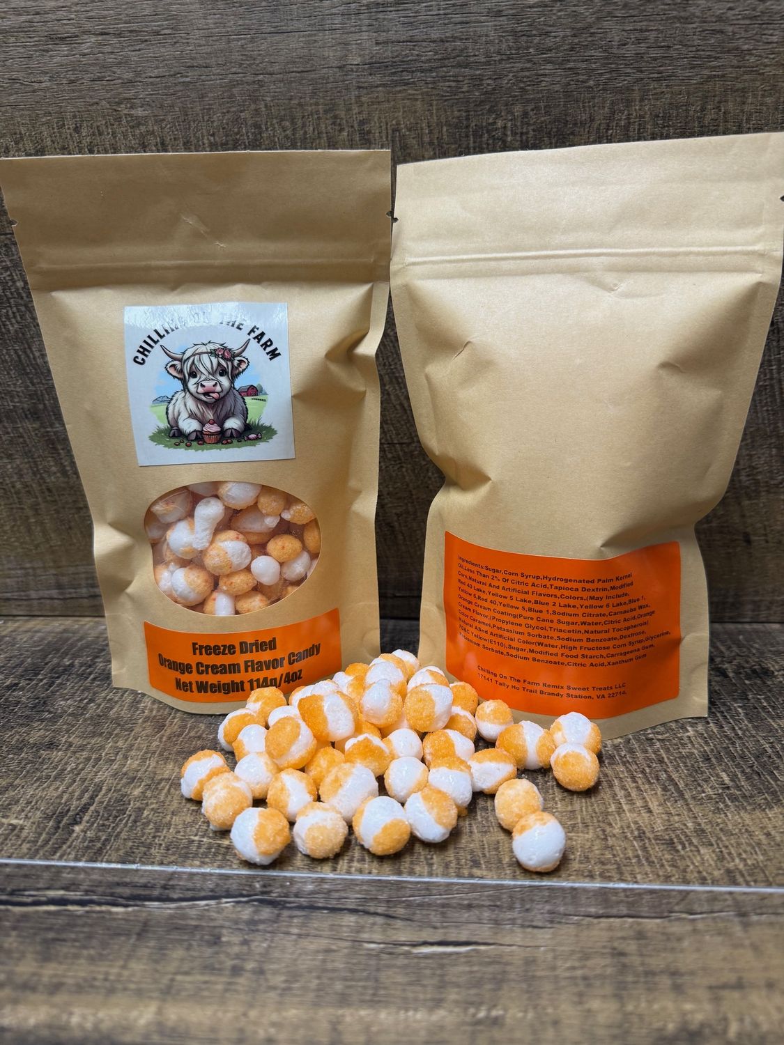 Freeze-Dried Orange Cream Flavored Candy