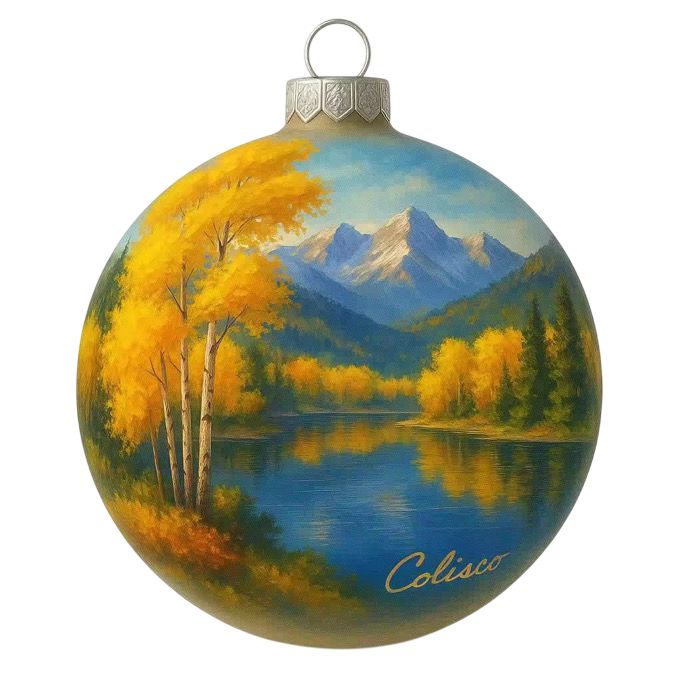 Colisco Autumn Colors Hand Painted Glass Ornament – Elegant Holiday Décor and Year-Round Display