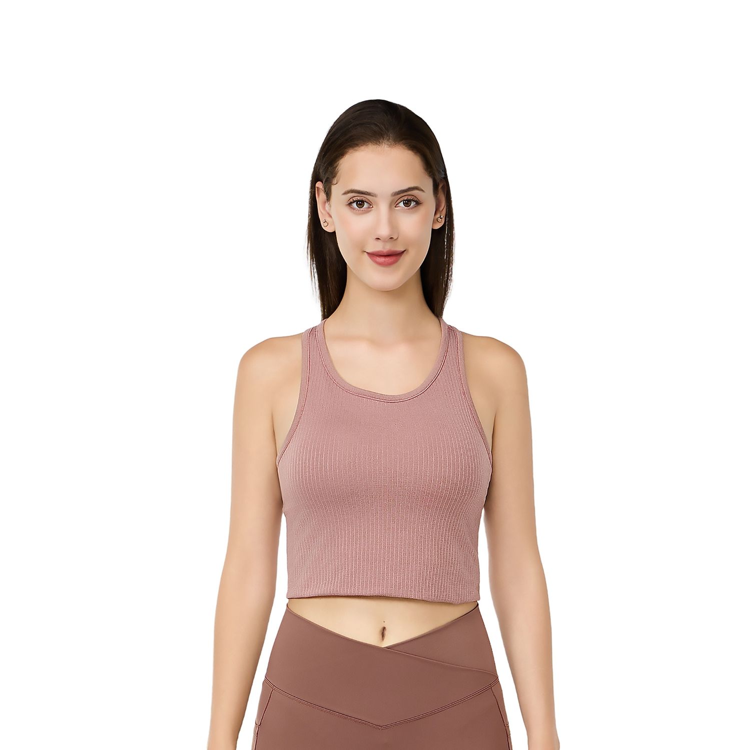 Colisco Cropped Sport Top_Dusty Rose Sport Bra Halter Top