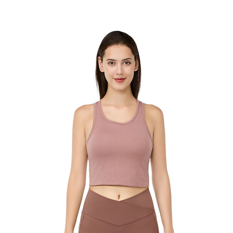Colisco Cropped Sport Top_Dusty Rose Sport Bra Halter Top