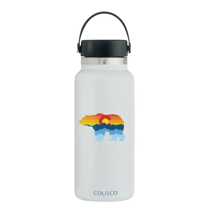 Colisco Vacuum Insulated Water Bottle - 13 Oz Stainless Steel Water Bottle, Bear Colorado