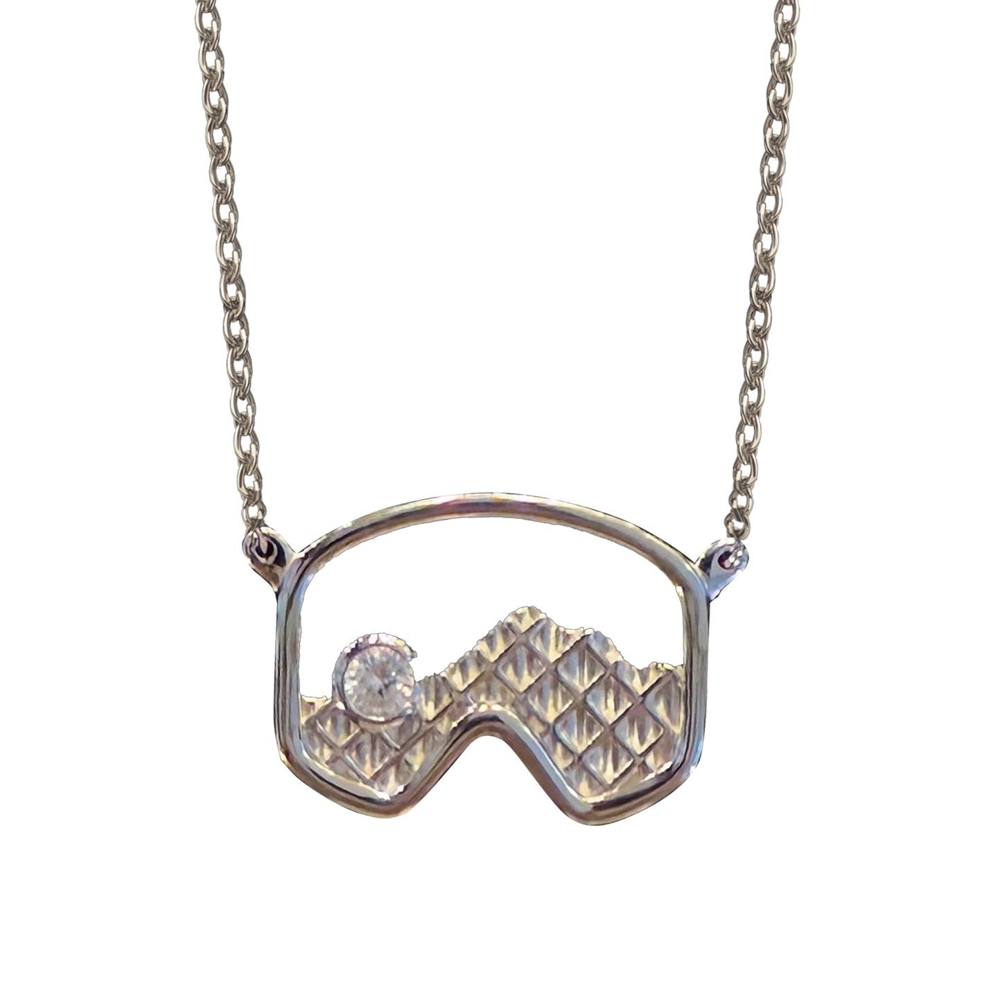 Colisco Mountains Colorado Necklace, 18k White Gold Necklace Women 10049