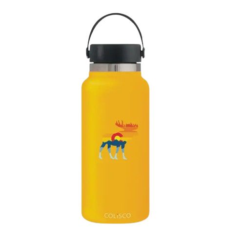 Colisco Vacuum Insulated Water Bottle - 13 Oz Stainless Steel Water Bottle, Moose Colorado