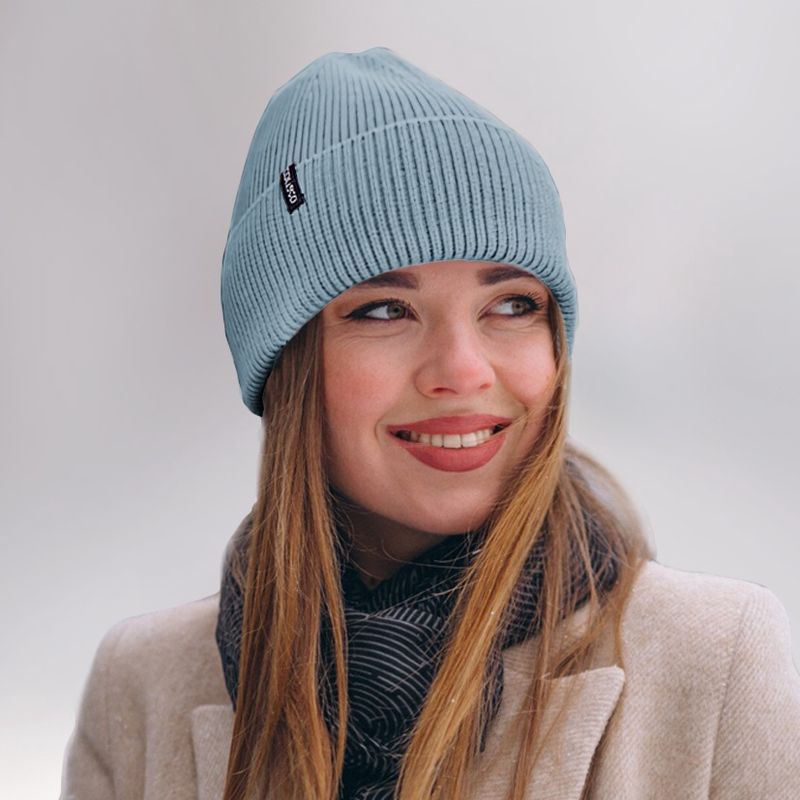 Colisco Soft Warm Cuff Beanie, Cozy Winter Knitted Beanie Hat, Green 10172