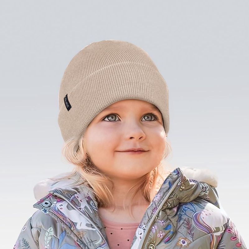 Colisco Soft Warm Cuff Beanie, Cozy Winter Knitted Beanie Hat _ Light Brown 10161