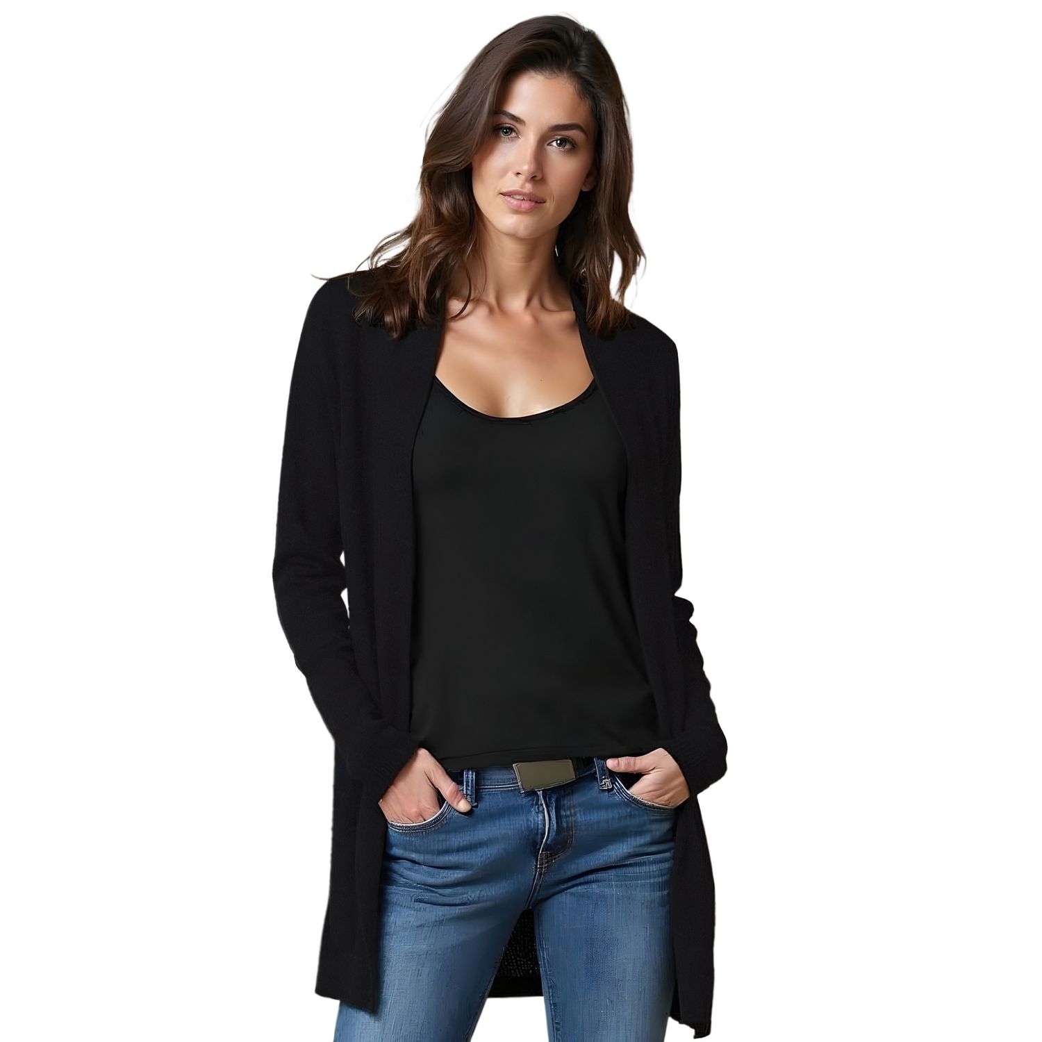 Colisco's 100% Pure Cashmere Cardigan, Black, Large