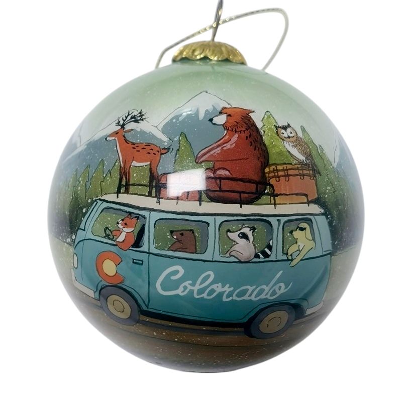 Colisco Colorado Camping Animals Hand Painted Glass Ornament – Elegant Holiday Décor and Year-Round Display