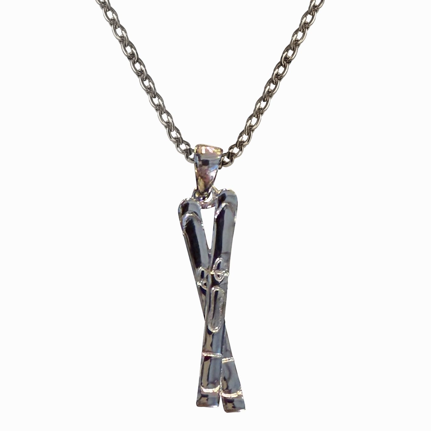 Colisco Ski Necklace, 18k White Gold Necklace for Women 10051