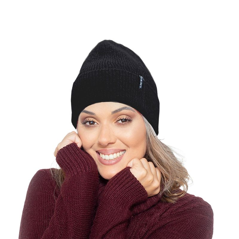 Colisco Women’s Cashmere Blend Classic Winter Beanie – Soft Knit Hat for Cold Weather, Black