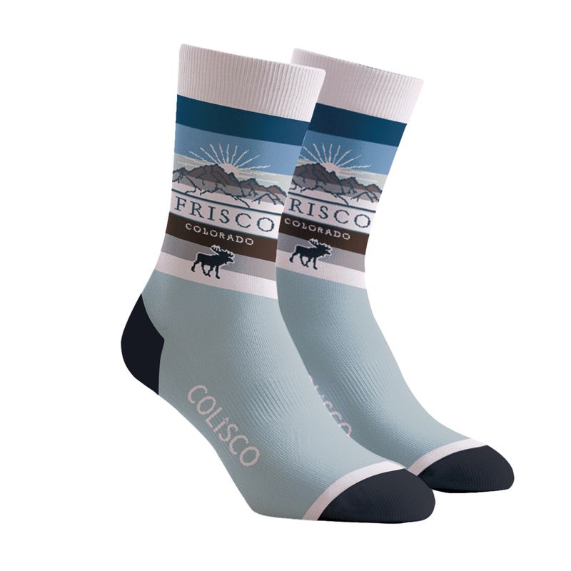 COLISCO Unisex Crew Socks - Moose Frisco Colorado (Blue) 164262