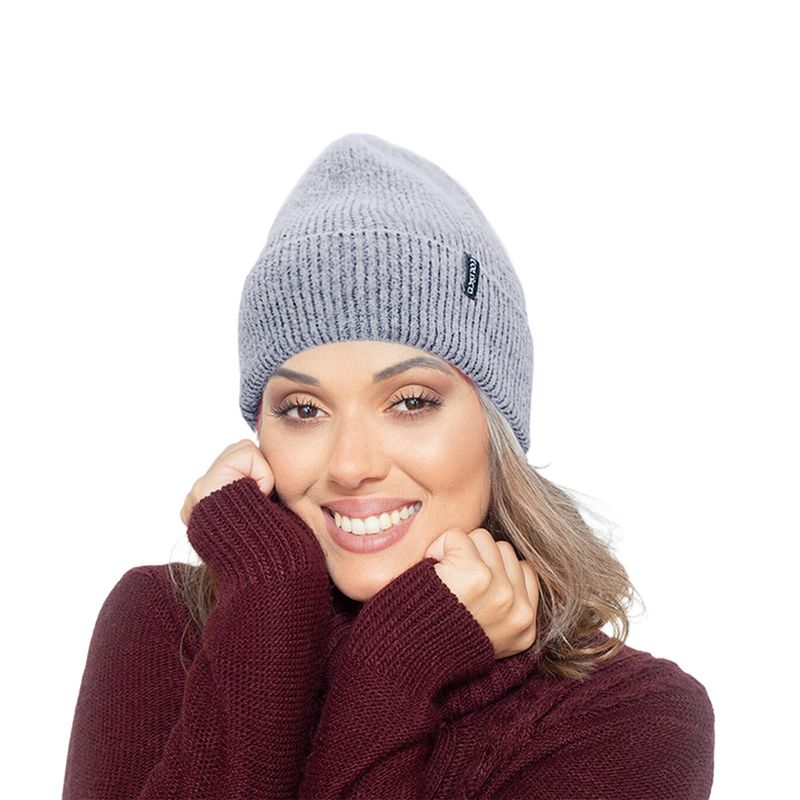 Colisco Women’s Cashmere Blend Classic Winter Beanie – Soft Knit Hat for Cold Weather,  Light Grey