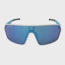 Colisco High-Performance Retro Shield Sports Sunglasses, Color: Matte White to Matte Black Frame / Ice Blue Full Revo Lens, Size: O/S