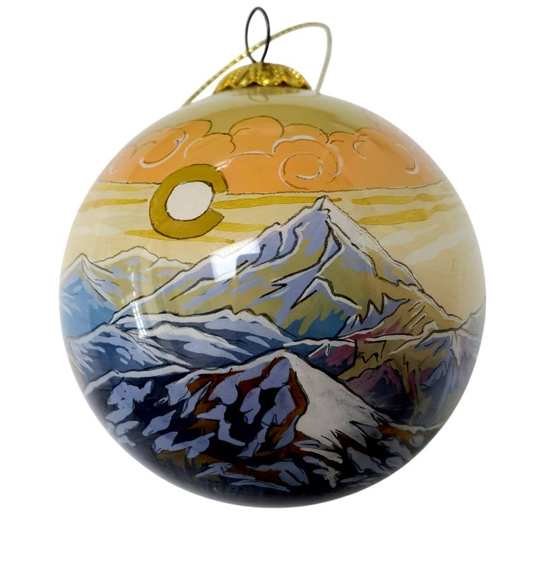 Colisco Colorado Peak Hand Painted Glass Ornament – Elegant Holiday Décor and Year-Round Display