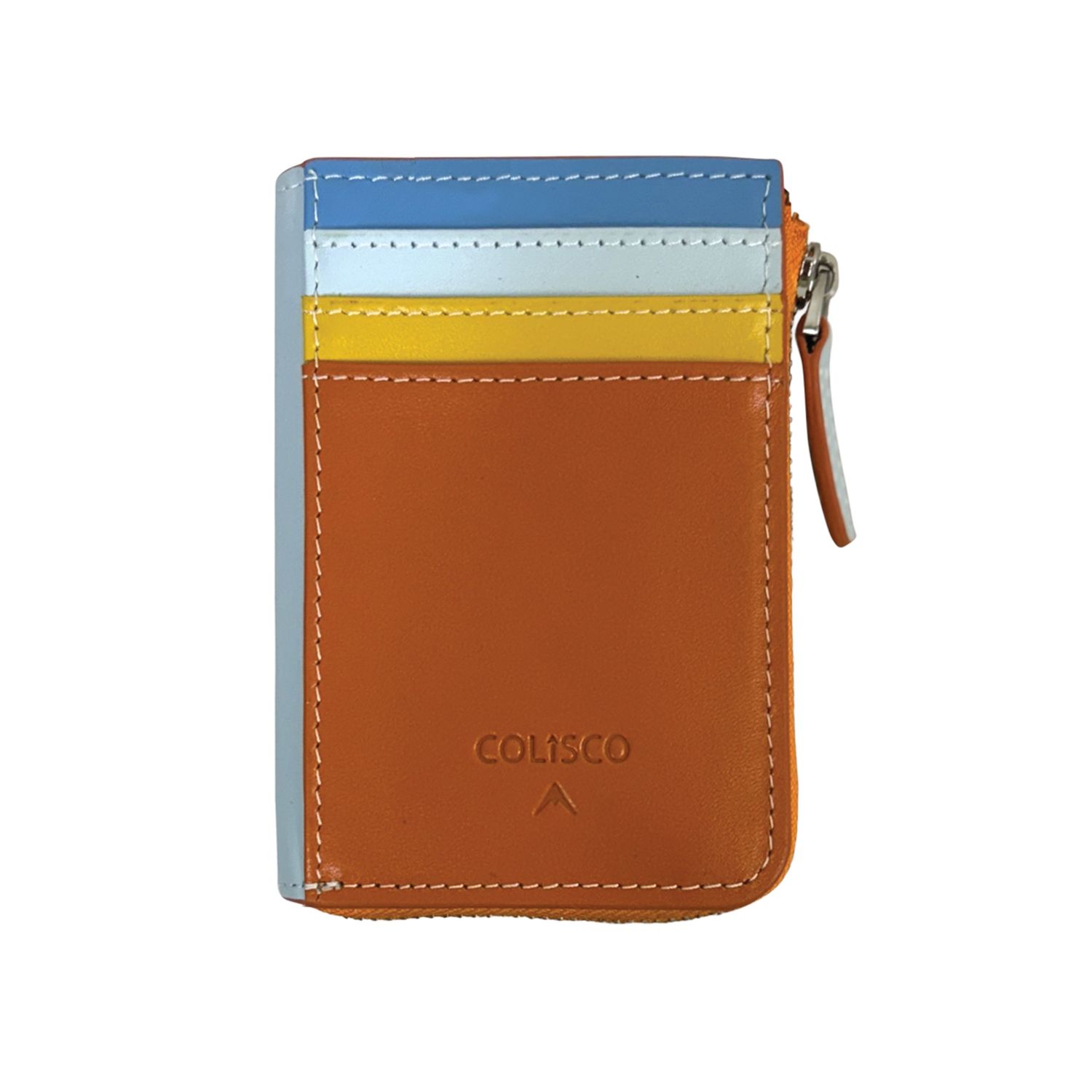 Card Holder W/ Zippered Wallet Multicolored 139142, Color: Orange, Size: O/S