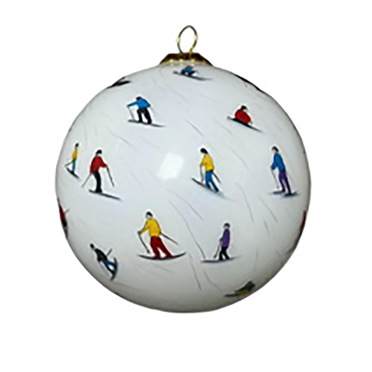Colisco Ski Crowd Hand Painted Glass Ornament – Elegant Holiday Décor and Year-Round Display