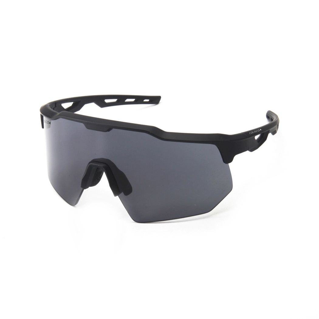 Unisex High-Performance Sports Shield Training Sunglasses, Color: Matte Black Frame / Smoke Lens, Size: O/S
