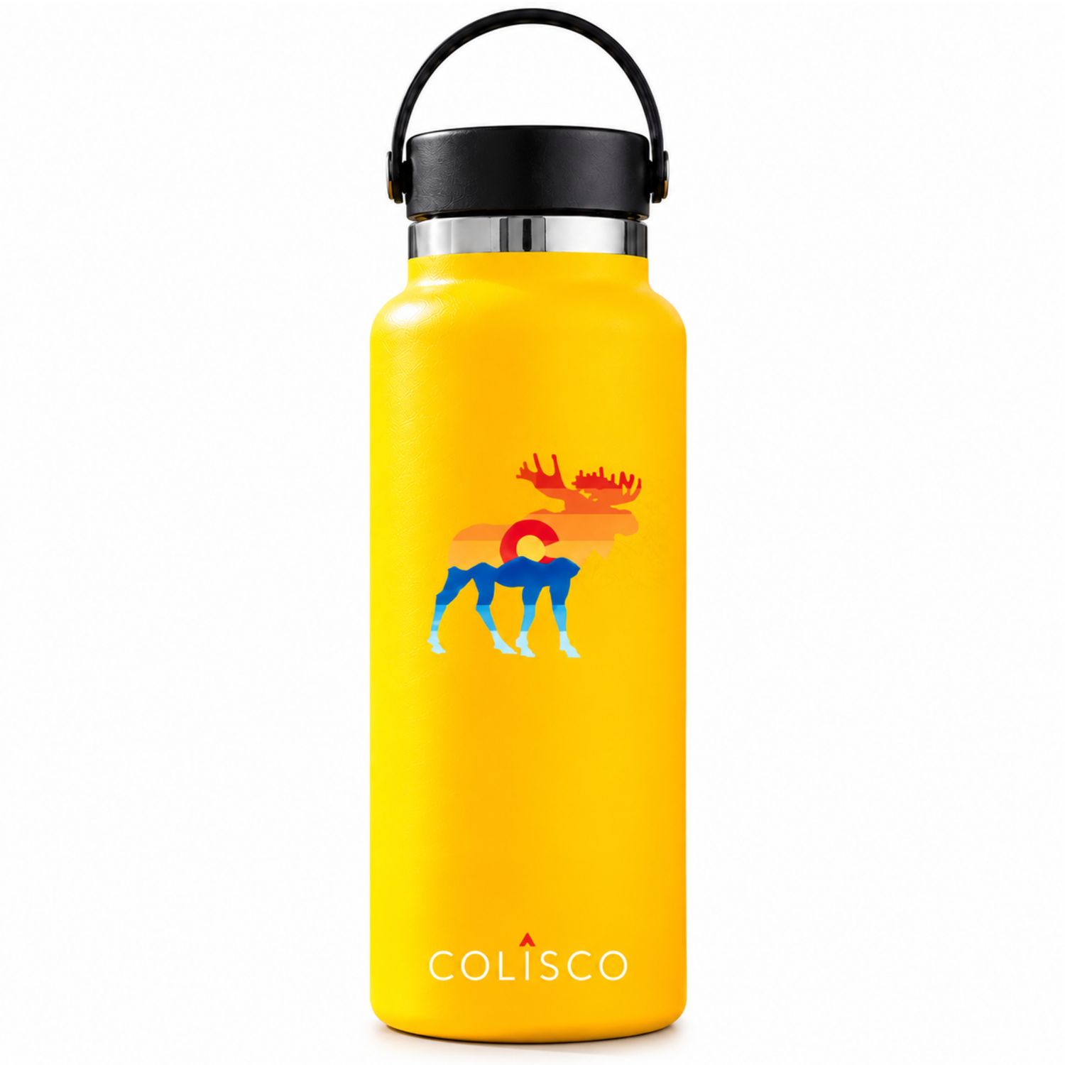 Colisco Vacuum Insulated Water Bottle - 22 Oz Stainless Steel Water Bottle, Moose Colorado