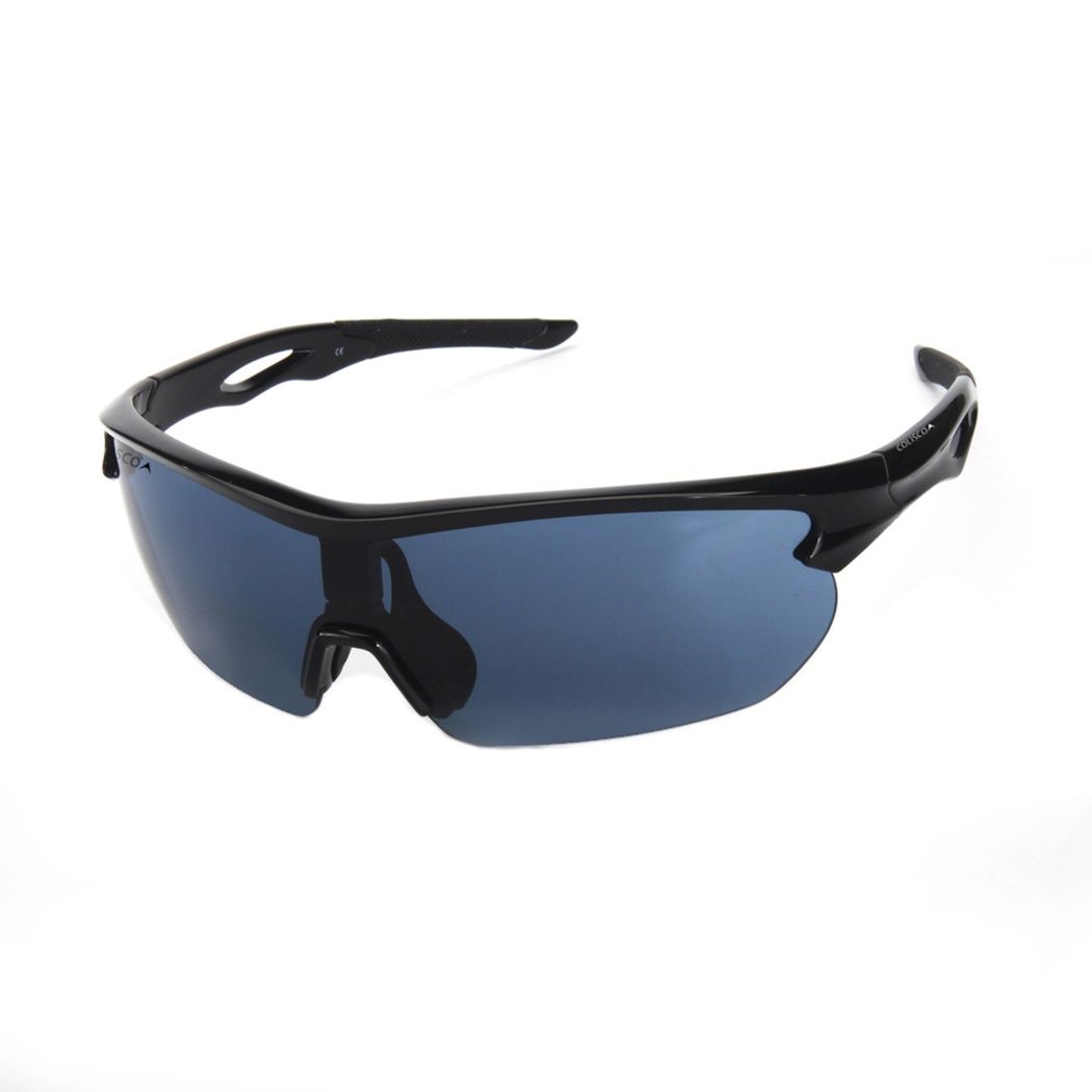 Colisco High-Performance ProShield Sport Sunglasses, Color: Shiny Black Frame / Smoke Lens, Size: O/S