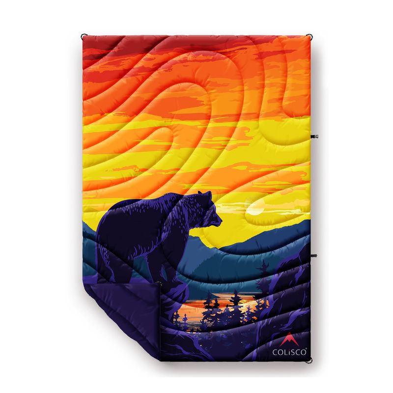 Colisco Bear Horizon Packable Travel Puff Camping Blanket 38" x 52"