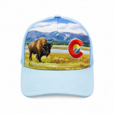 Colisco Unisex Colorado Bison Performance Cap, Light Blue