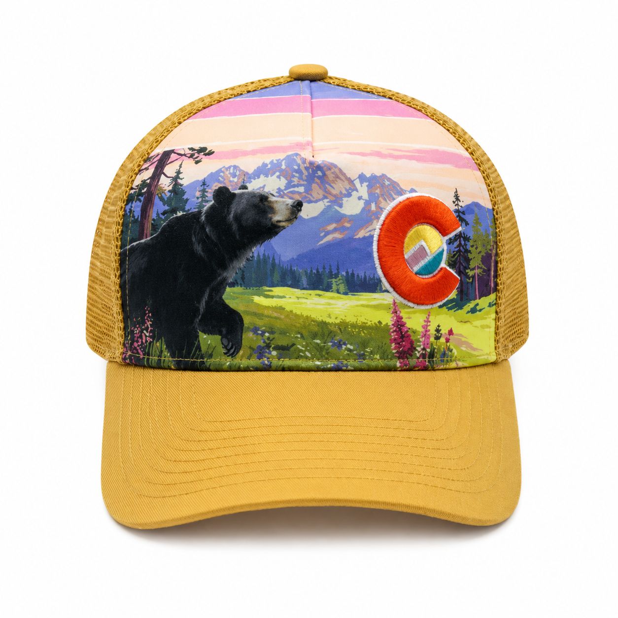 Colisco Unisex Colorado Bear Performance Cap, Mustard
