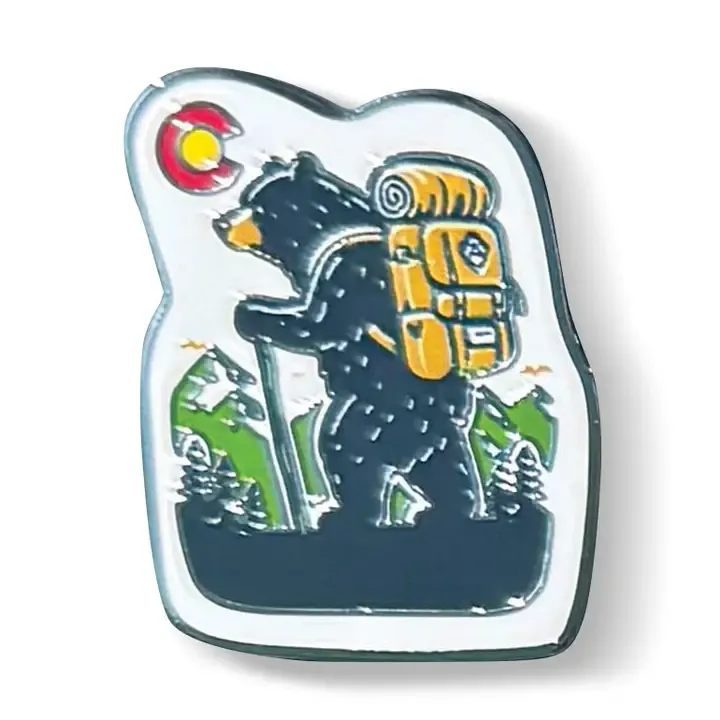 Colisco Bear Adventure Lapel Pin – Enamel Travel Souvenir Pin