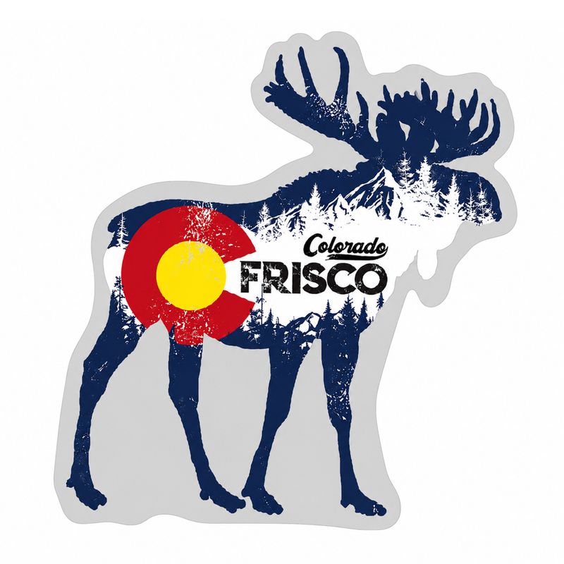 Colisco Colorado Frisco Moose Mountain Outdoor Vintage Sticker